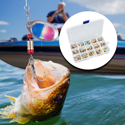 30pcs Metal Spoon Spinner Fishing Lure with Treble Hook Fishing Wobblers