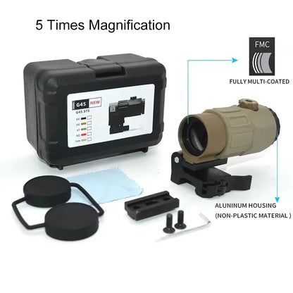 G33 G43 G45 Sight Fixed 3X 5X Magnifier Scope With Switch