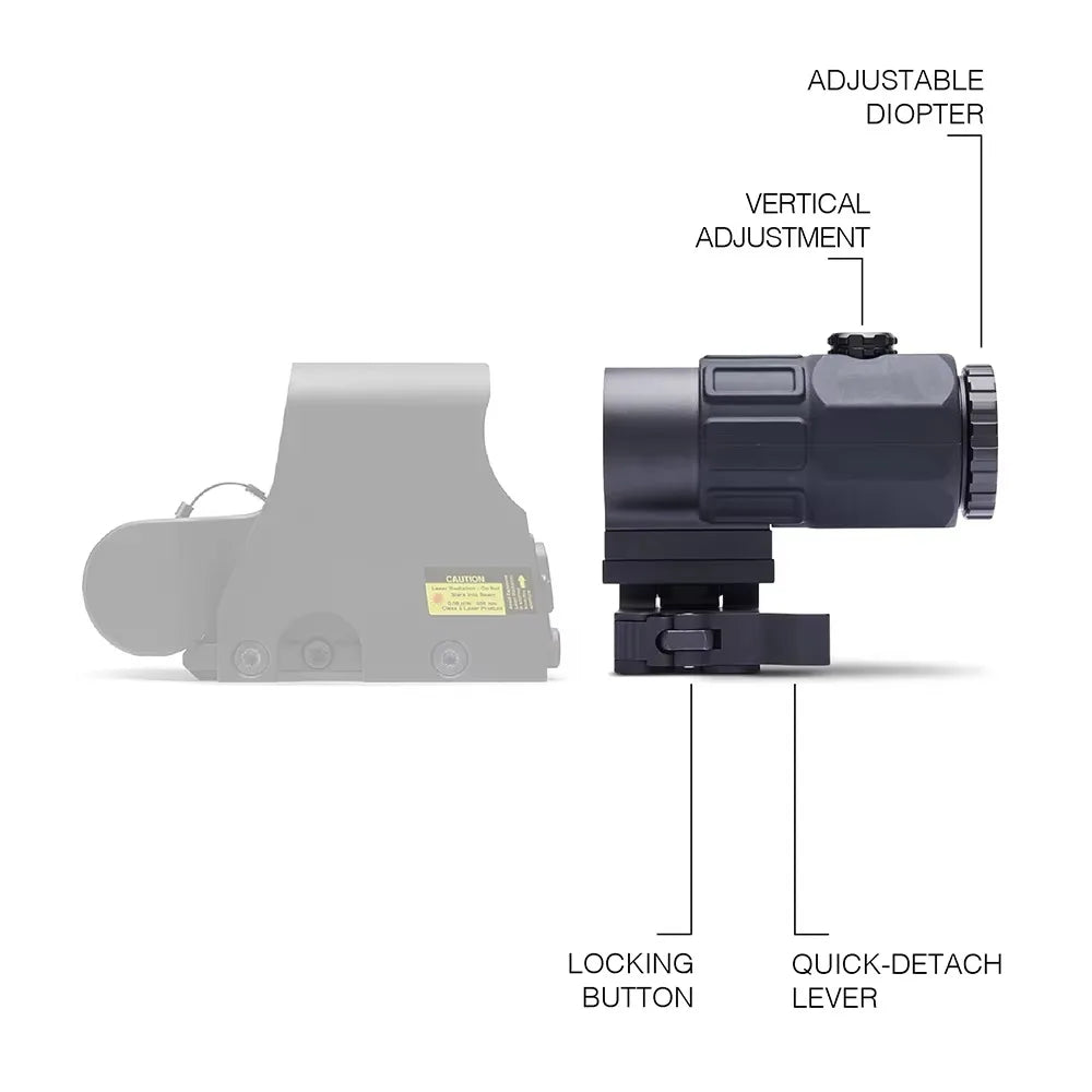 G33 G43 G45 Sight Fixed 3X 5X Magnifier Scope With Switch