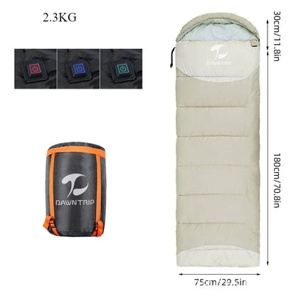 USB Heated Lightweight Waterproof Sleeping Bag for Hiking & Travel