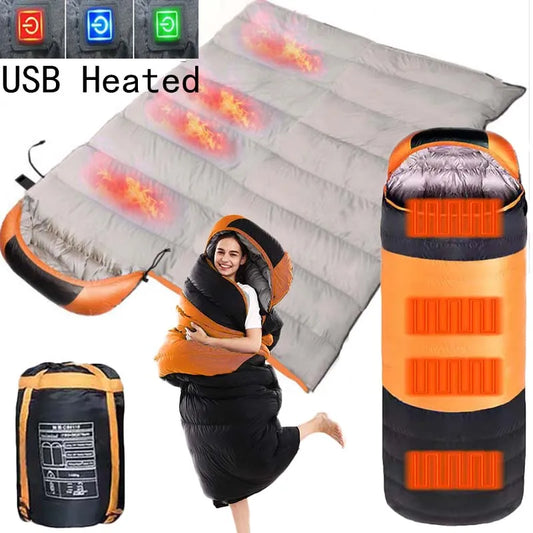 USB Heated Lightweight Waterproof Sleeping Bag for Hiking & Travel