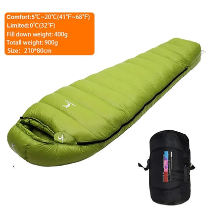Outdoor Thermal Camping White Duck Down Sleeping Bag Ultralight Winter Autumn Adult Sleeping Bag Travel Hiking Camping Bag