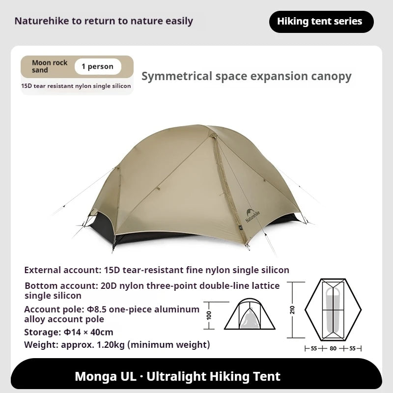 Mongar UL Camping Tent 15D Nylon Lightweight 1 or 2 People