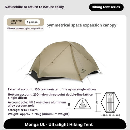 Mongar UL Camping Tent 15D Nylon Lightweight 1 or 2 People