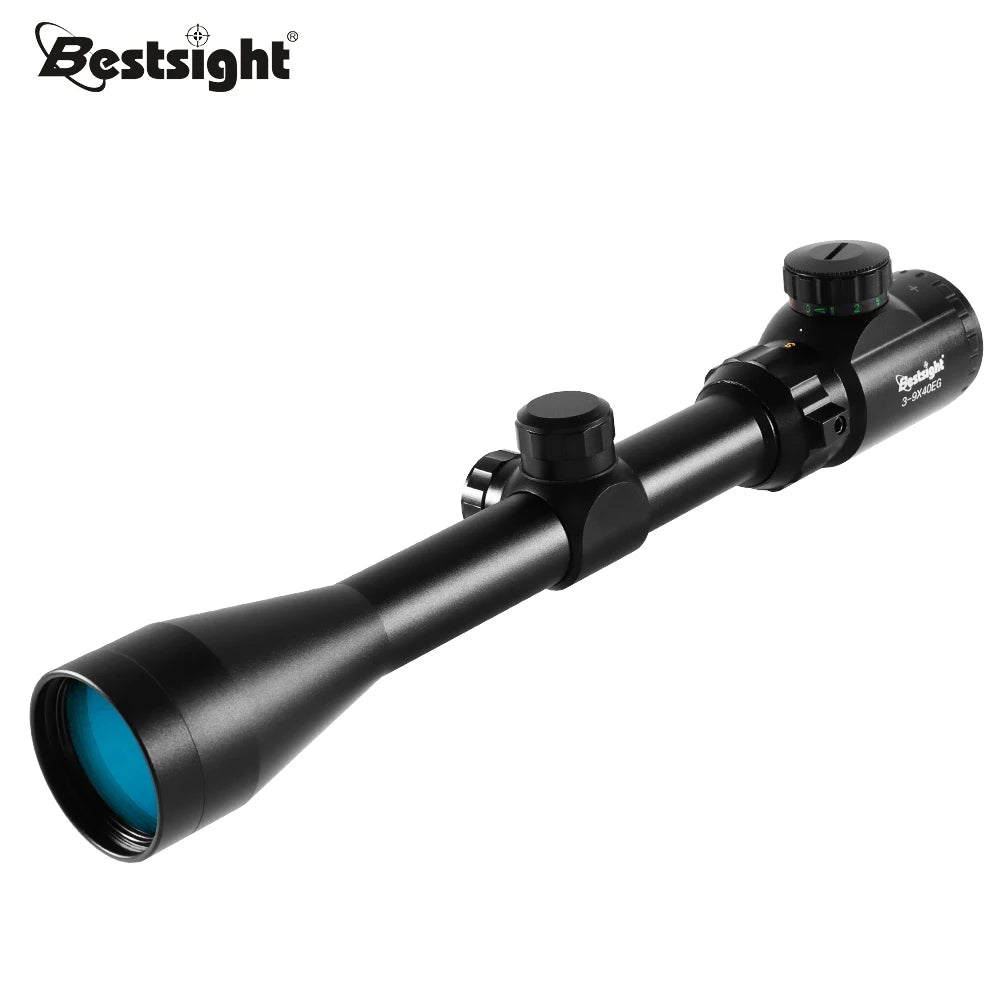 3-9x40 Hunting Scope Red or Green Illuminated Optical Sight with Mounts Mil Dot Crosshair
