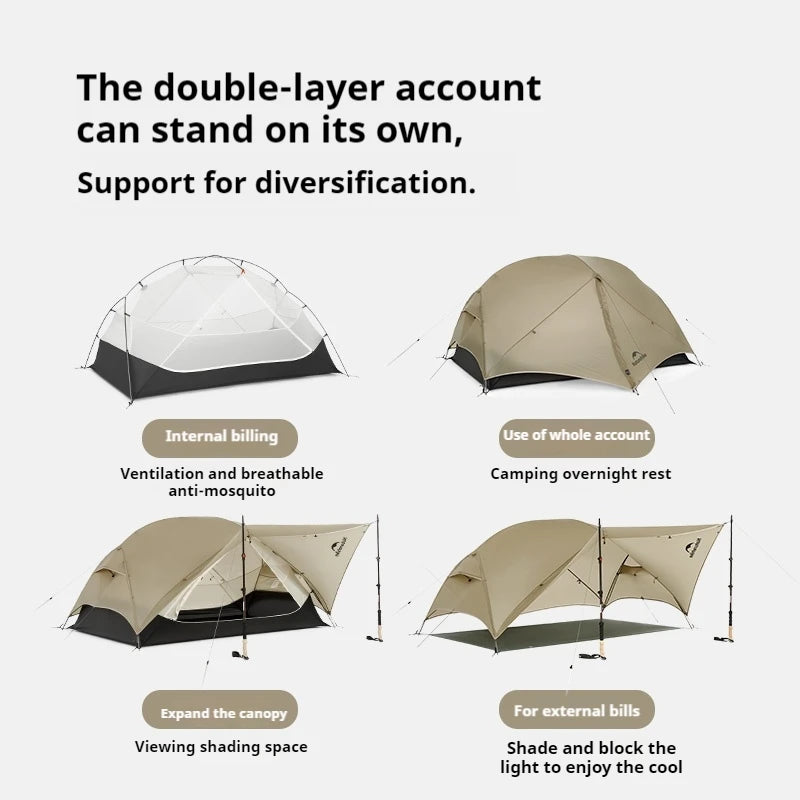 Mongar UL Camping Tent 15D Nylon Lightweight 1 or 2 People