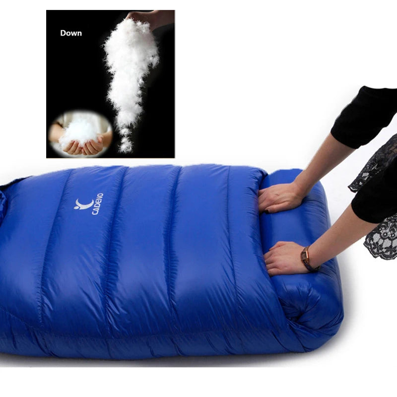 Outdoor Thermal Camping White Duck Down Sleeping Bag Ultralight Winter Autumn Adult Sleeping Bag Travel Hiking Camping Bag