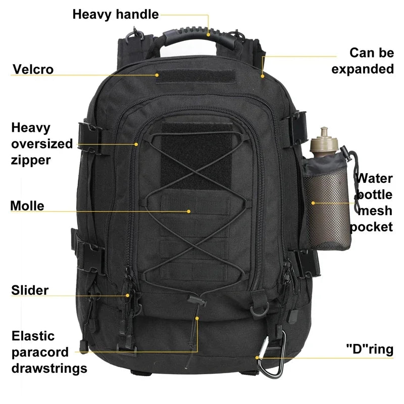 Extra Large 60L Tactical Backpack for Outdoor