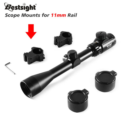 3-9x40 Hunting Scope Red or Green Illuminated Optical Sight with Mounts Mil Dot Crosshair