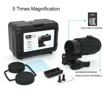 G33 G43 G45 Sight Fixed 3X 5X Magnifier Scope With Switch