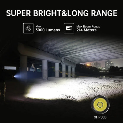 3000 Lumens EDC Flashlight Rechargeable