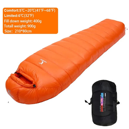 Outdoor Thermal Camping White Duck Down Sleeping Bag Ultralight Winter Autumn Adult Sleeping Bag Travel Hiking Camping Bag
