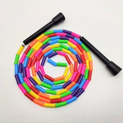 Unisex Jump Rope Stripe Ropes With Plastic Handles For Any Skill Level Sports Segmented Jump Rope For Outdoor Fitness Gym Men Women Kids Best For Sports Outdoors Jumping Rope 2.9m